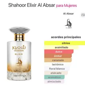 Shahoor Elixir Al Absar EDP 100ml – notas cítricas, dulces, ámbar y vainilla - Imagen 4