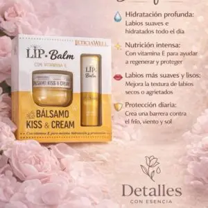 Leticia Well Lip Balm Kiss & Cream con Vitamina E Set de Cuidado Labial