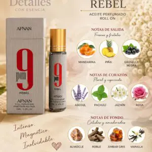 Perfume en Aceite Roll On 9PM Rebel 10ml - Imagen 3