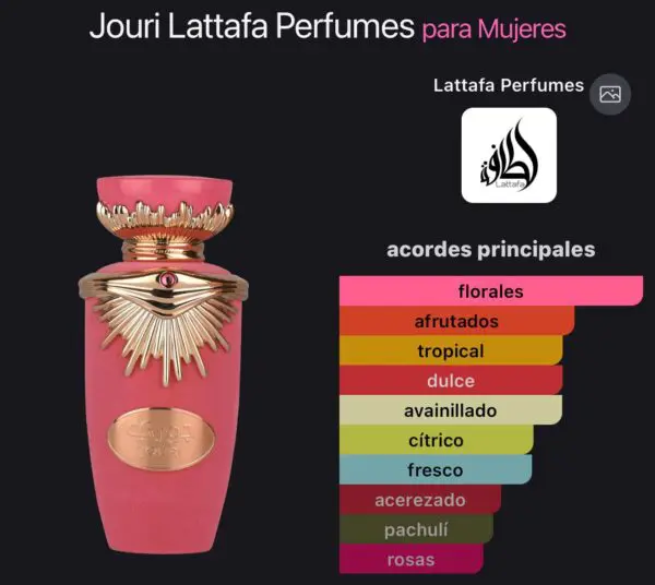 Lattafa Jouri Rose Eau de Parfum perfume árabe mujer