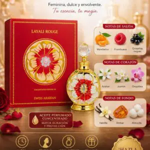 Layali Rouge Swiss Arabia Perfume Aceite 15ml - Imagen 3