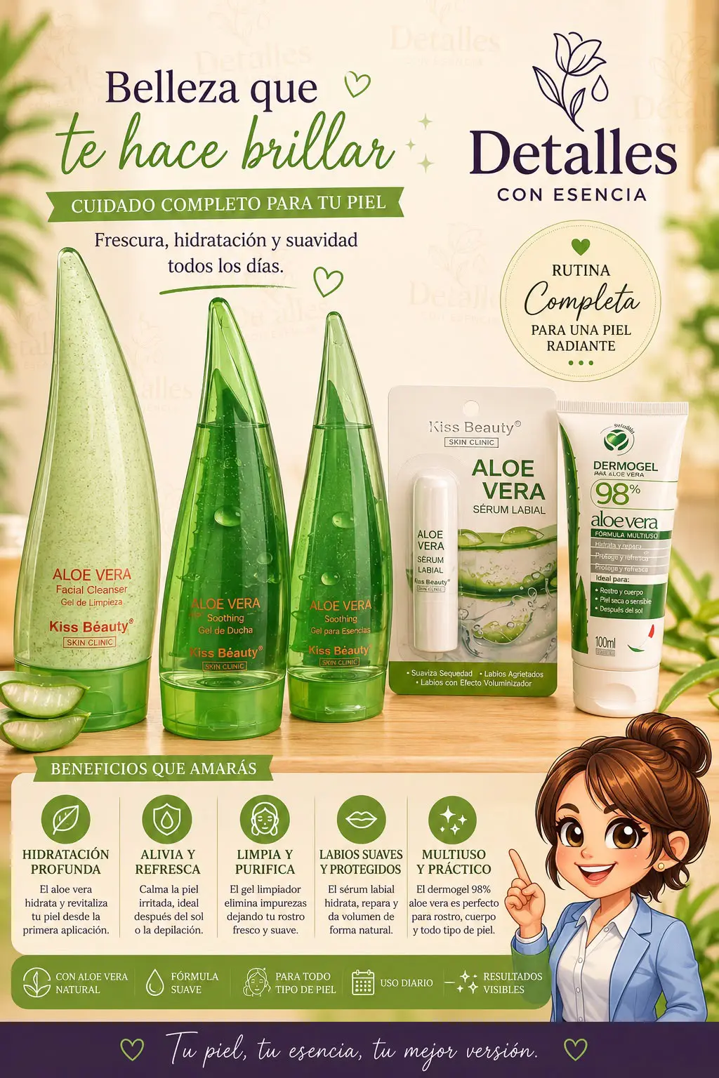 Set de cosmética con aloe vera