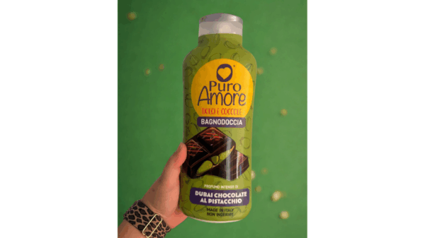 gel de baño pistacho y choco dubai