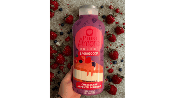 gel de baño tarta de queso y frutos del bosque